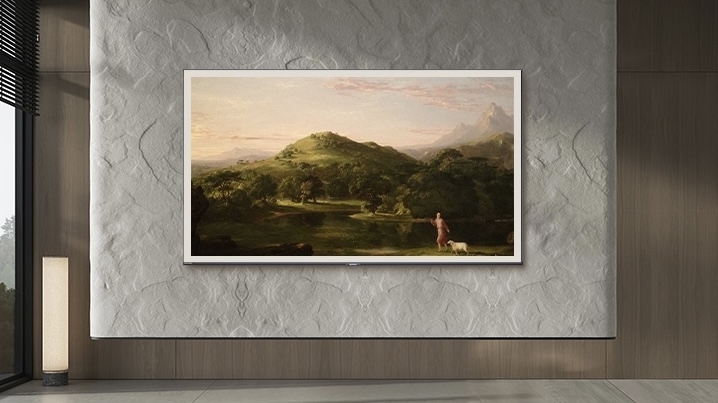 A painting on a wall<br>Description automatically generated